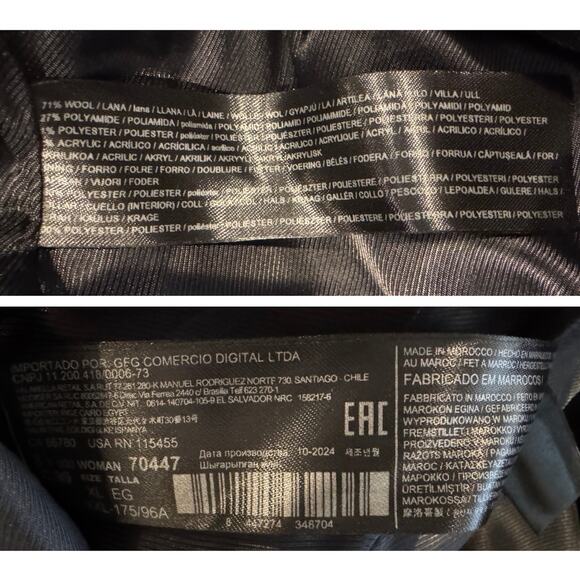 MANGO Manteco Wool Blend Coat with Removable Faux Fur Collar Size US/XL - Picture 15 of 16